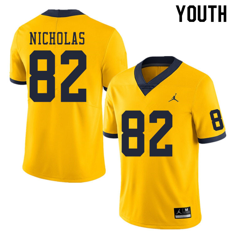 Youth #82 Desmond Nicholas Michigan Wolverines College Football Jerseys Sale-Yellow